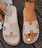 Beige Cutout Design Open Toe Platform Slippers (Run Small, Size Up) Dear-Lover Dropshipping