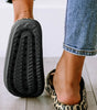 Black Print Thick Sole Slip On Slippers Dear-Lover Dropshipping