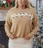 Smoke Gray Merry Colorful Dot Detail Christmas Drop Shoulder Sweater Dear-Lover Dropshipping