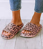 Pink Leopard Print Thick Sole Slip On Slippers Markonline