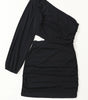 Black Asymmetric One Shoulder Cutout Bodycon Dress Markonline